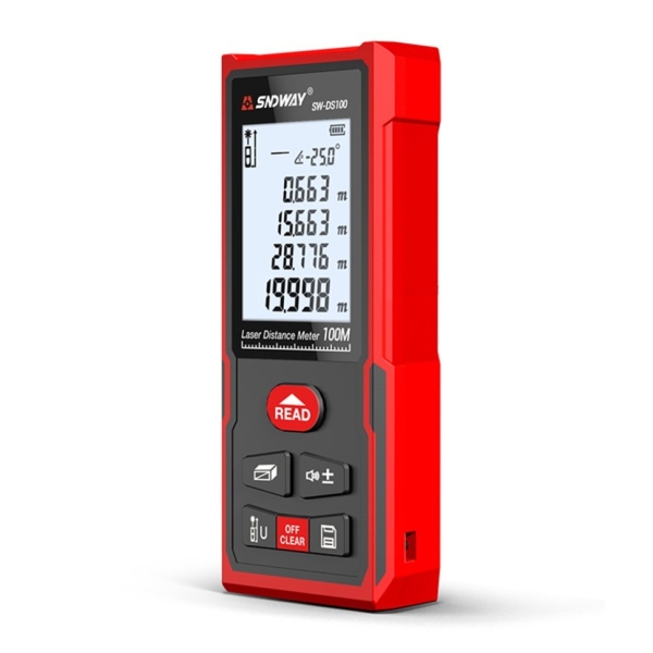 Уцененный товар.Лазерный дальномер SNDWAY SW-DS100 100м(Витрин. образец. Вскрыт. упаковка)